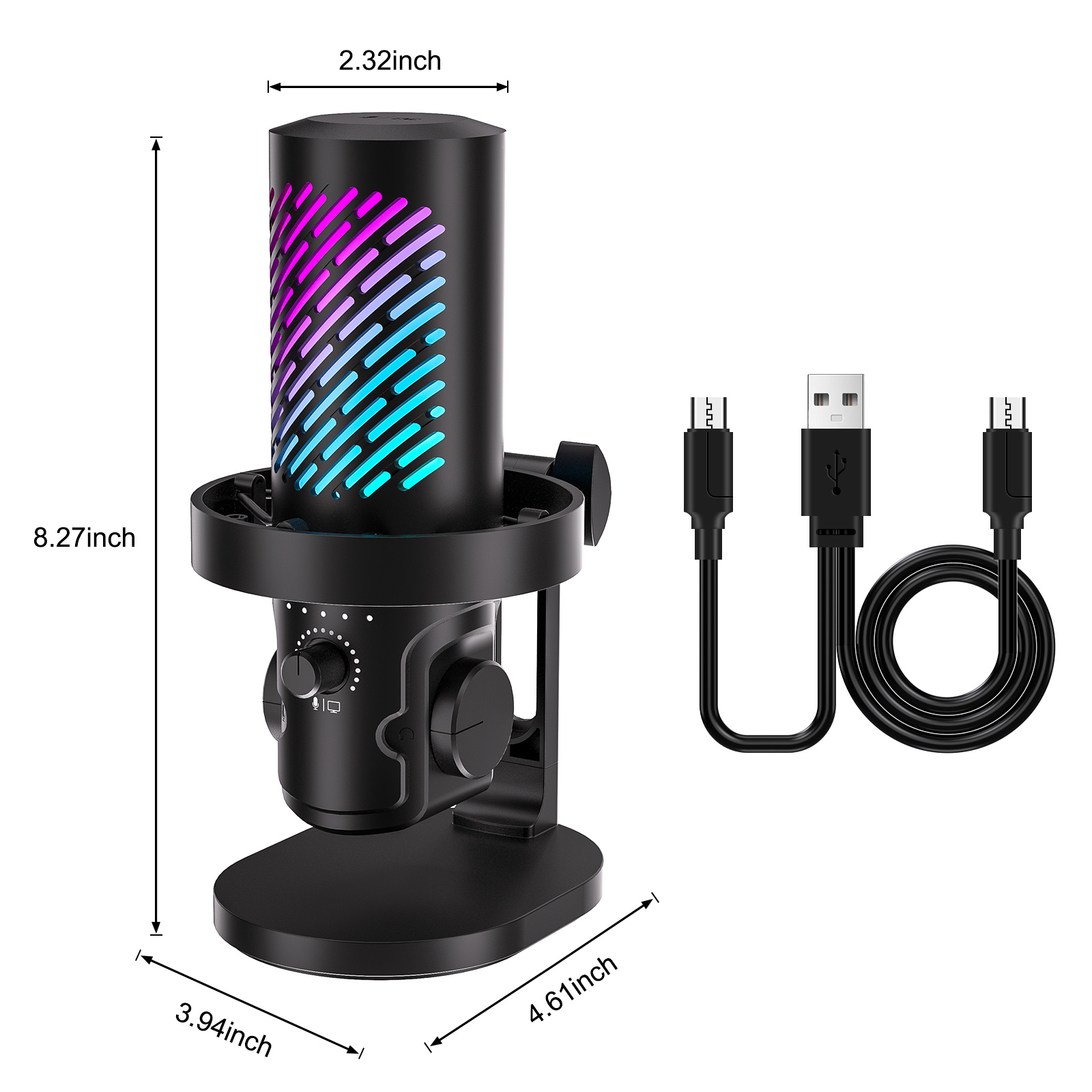 Pc Gaming Youtube - ميكروفون Tenlamp CG1 RGB USB للبث