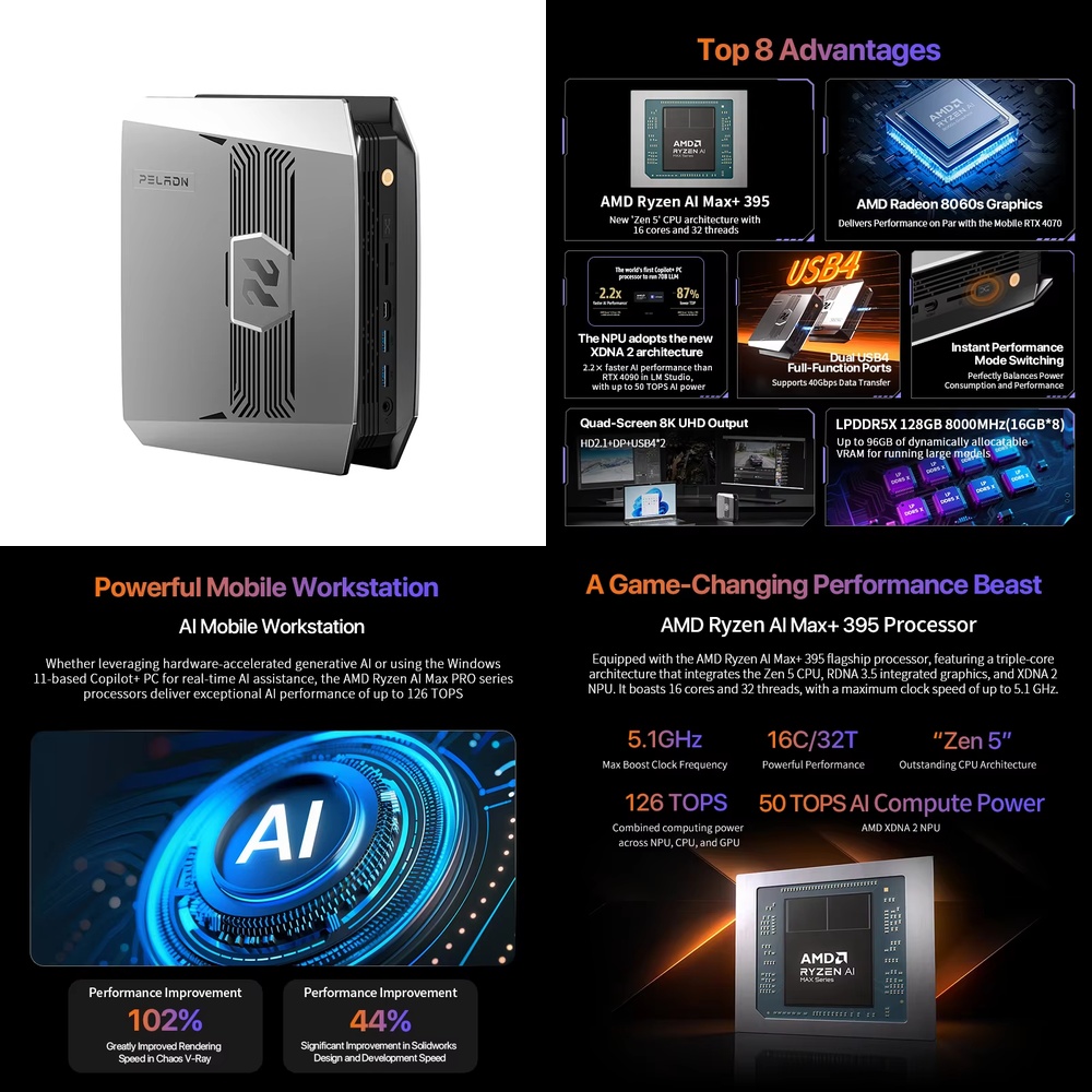 Pc Gaming Ryzen - كمبيوتر مكتبي صغير OpenClaw Ryzen AI