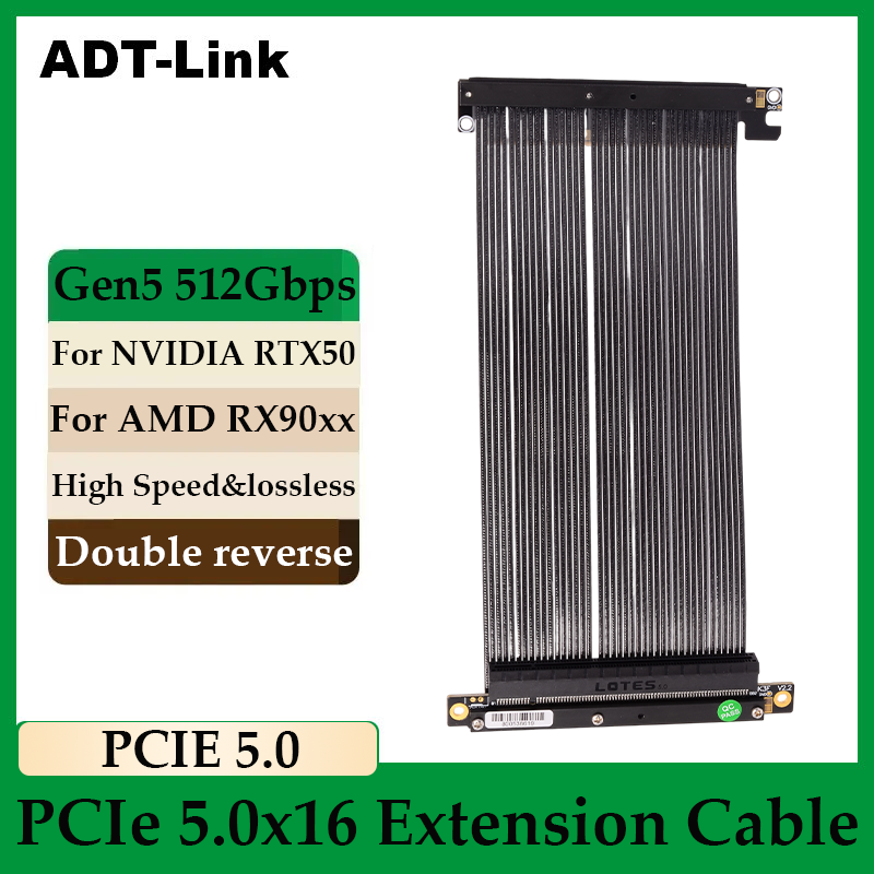 Pcie Riser Cable - ADT-Link PCIe 5.0 x16 محول بطاقة