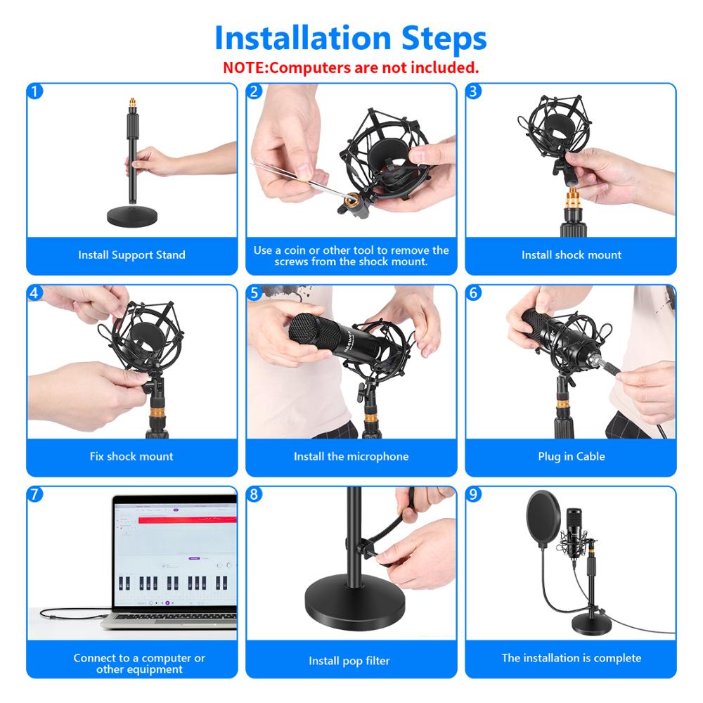Neewer USB Microphone Kit-Plug - مراجعة Pc Gaming Youtube وسعره