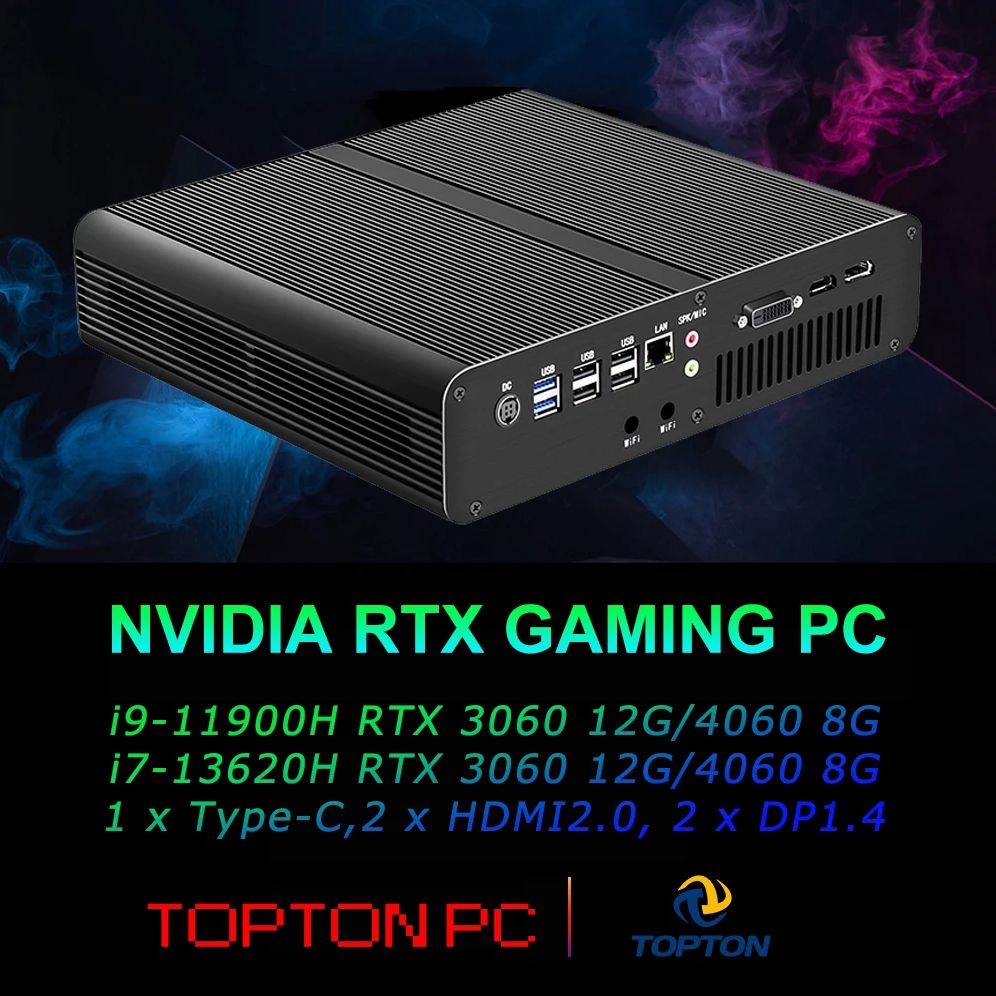 Topton V7 Gaming Mini PC Intel - مراجعة Pc Gaming Nvidia 3060 وسعره
