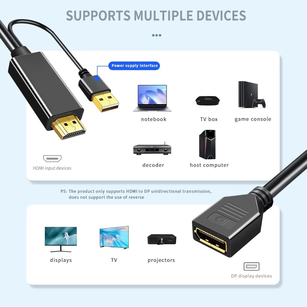 كابل HDMI متوافق مع DisplayPor - مراجعة Pc Gaming Vs Ps5 وسعره